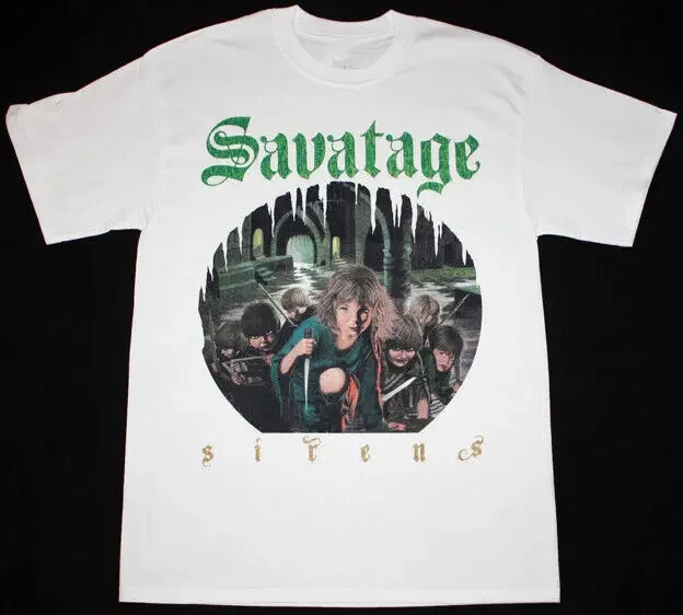 SAVATAGE SIRENS'83 PROGRESSIVE JON OLIVA Band blanco hombres S 4XL camiseta NG2688