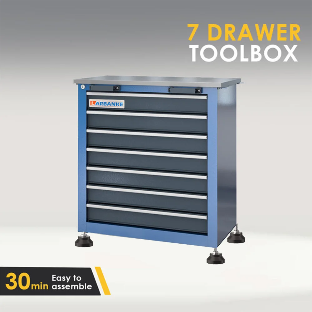 7-Drawer Rolling Tool Chest Toolbox,with 360° Lockable Wheels and Padded Feet,can be Combined Storage System with Tool Chest