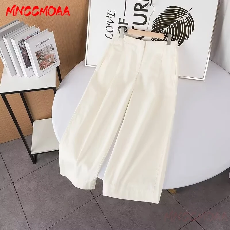 

Pants Women 2024 Autumn Fashion High Waist Wrinkle Fold Straight Pant Female Solid Color Casual Versatile Simple Trousers