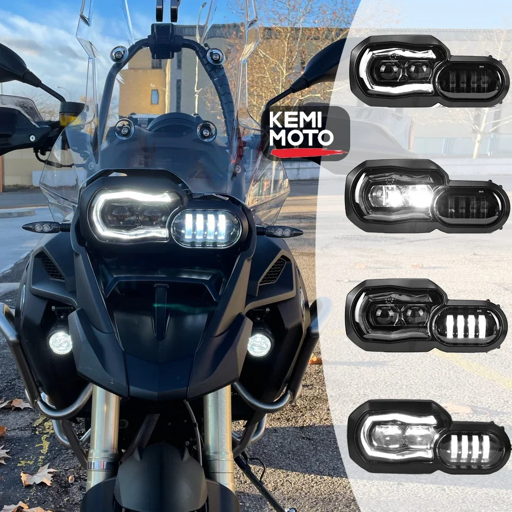 Luzes da motocicleta farol para bmw f800gs f800r f700gs f650gs aventura motocicletas completo led projetor conjunto do farol