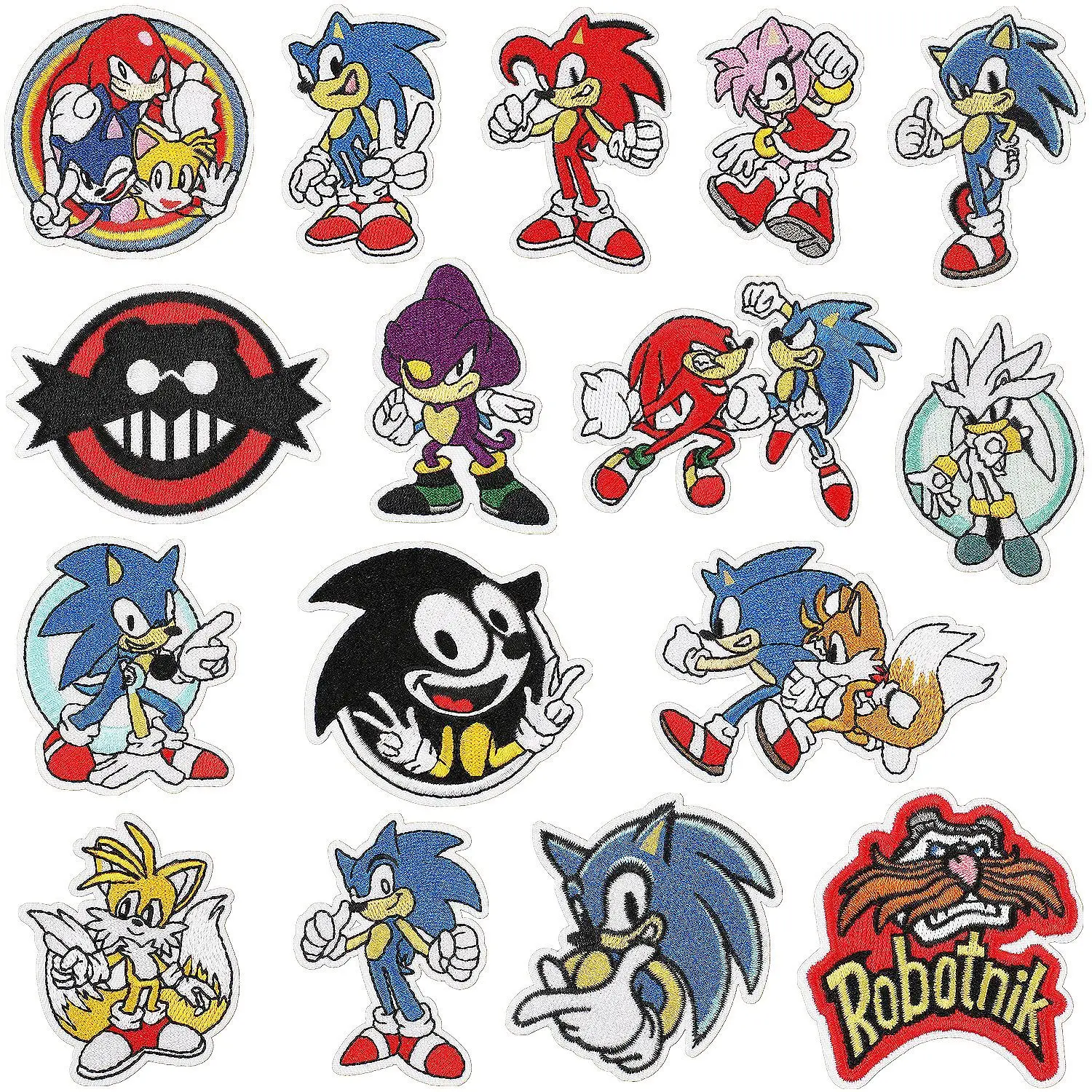 Anime Sonic The Hedgehog DIY Badge Cloth Sticker Cartoon Game Embroidery Patch Cute Pattern Multifunctional Clothing Stickers