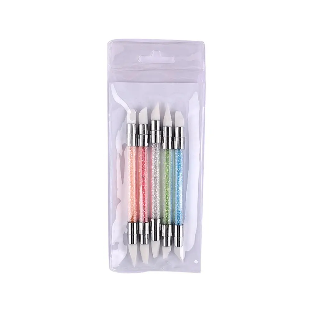 Heads Soft DIY Nail Shaping Tool Dotting Manicure Accessories Silicone Nail Brush Painting Brushes Carving Pen Sculpture Pen