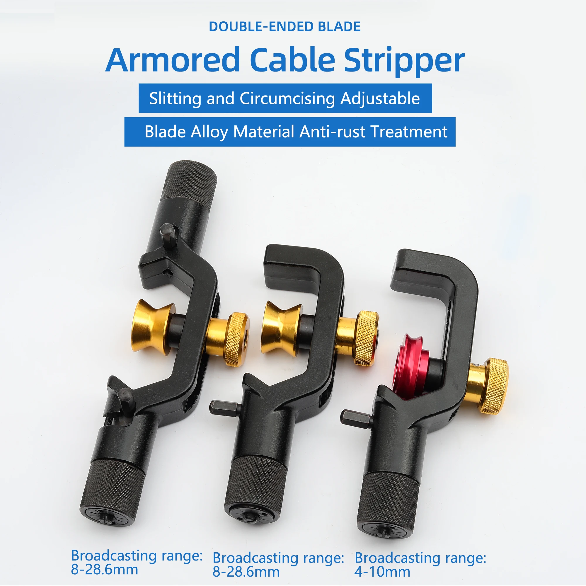 FTTH Transverse Armoured Cable Stripping Knife 4-10mm Fiber Optic Cable Stripper Armored Fiber Cable Slitter