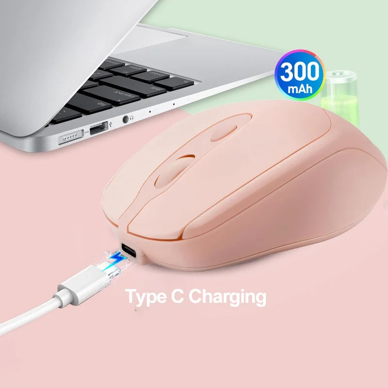 2.4G ماوس لاسلكي متوافق مع بلوتوث USB ماوس ألعاب صامت قابل لإعادة الشحن ماوس ألعاب لاسلكي للكمبيوتر المحمول ماك اللوحي #3