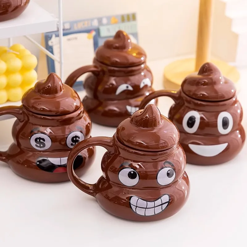 Kitchen,Dining Tricky poop water cup Internet celebrity boy funny mark ceramic funny bowl poop daddy dog   poop shape ugly cup