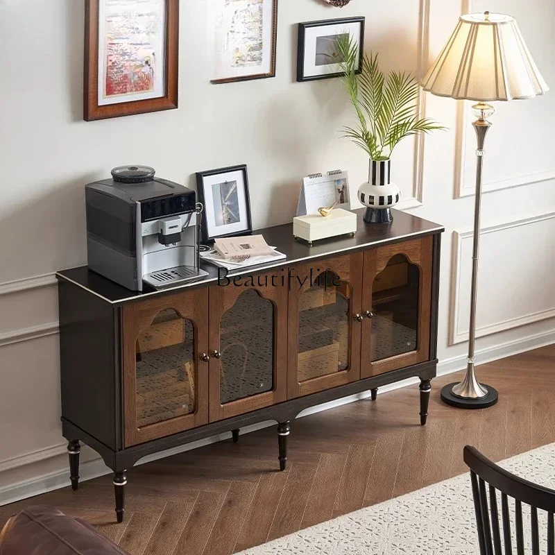 

LJYLRetro style solid wood simple living room storage cabinet medium ancient style American side cabinet