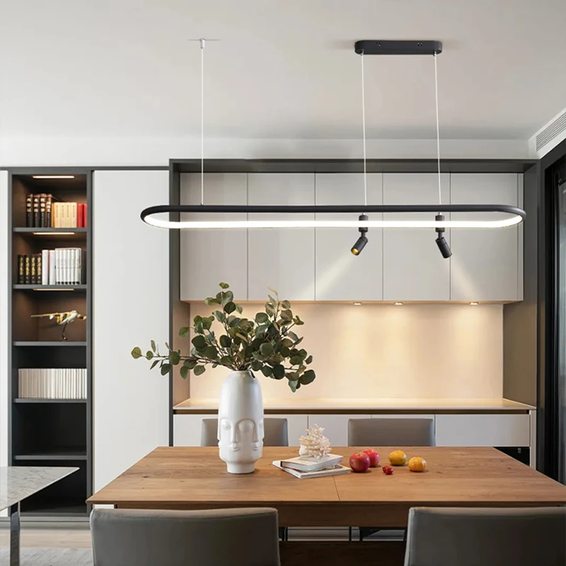 Imagem -03 - Nordic Longer Pendant Lights Modernas Luminárias de Mesa de Jantar Lustre Preto Decoração de Suspensão de Cozinha Lâmpada de Suspensão da Sala de Estar