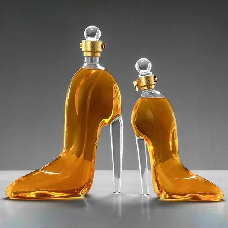 Glass High-heeled Wine Container Vodka Wine Container High-heeled Wine Pourer