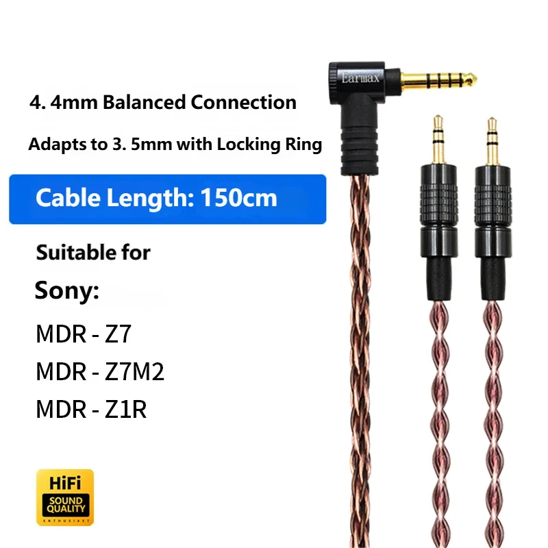 MUC-B20SB2 ヘッドフォン 8 コアオーディオケーブル 3.5/44mm バランス
