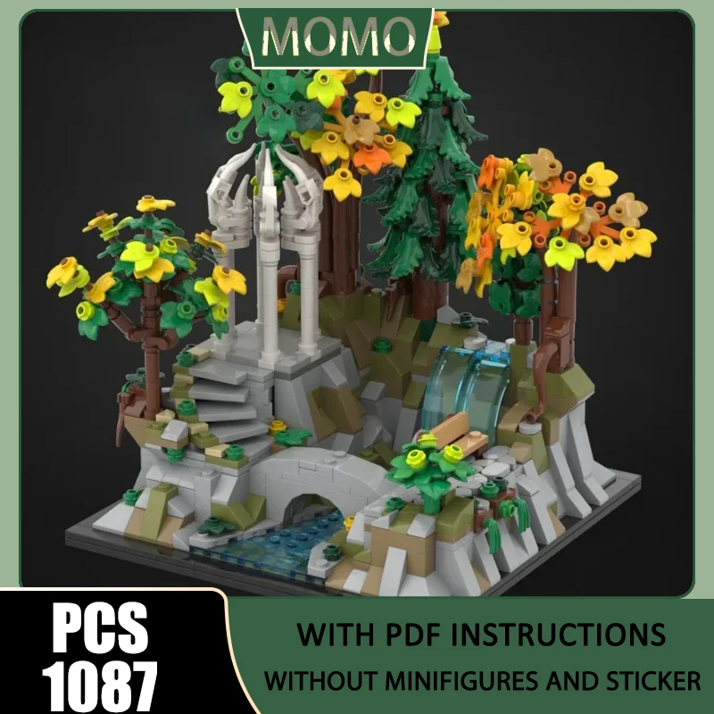 

Magical Rings Moc Building Blocks Pavilion of Rivendell — Elven Realm Series Model Castle Bricks DIY Assembly Holiday Toys Gifts