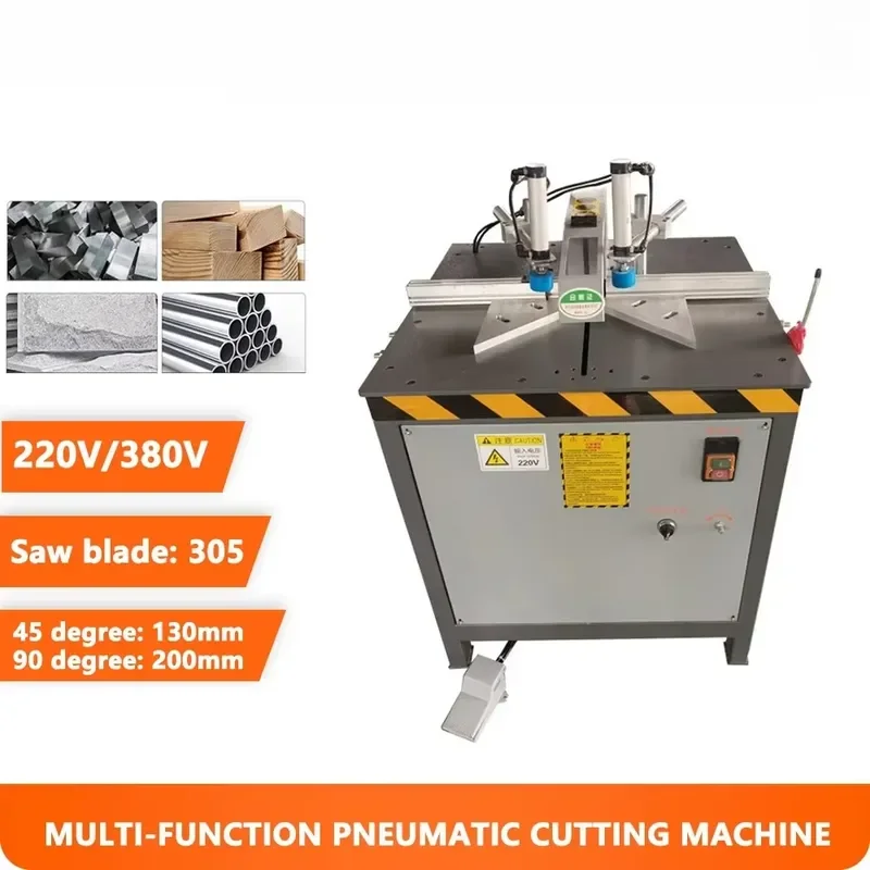 Semi-automatic Pneumatic Cutting Machine for 45 Degree and 90 Degree Aluminum Alloy Door Window Profile Cabinet Frame Wood