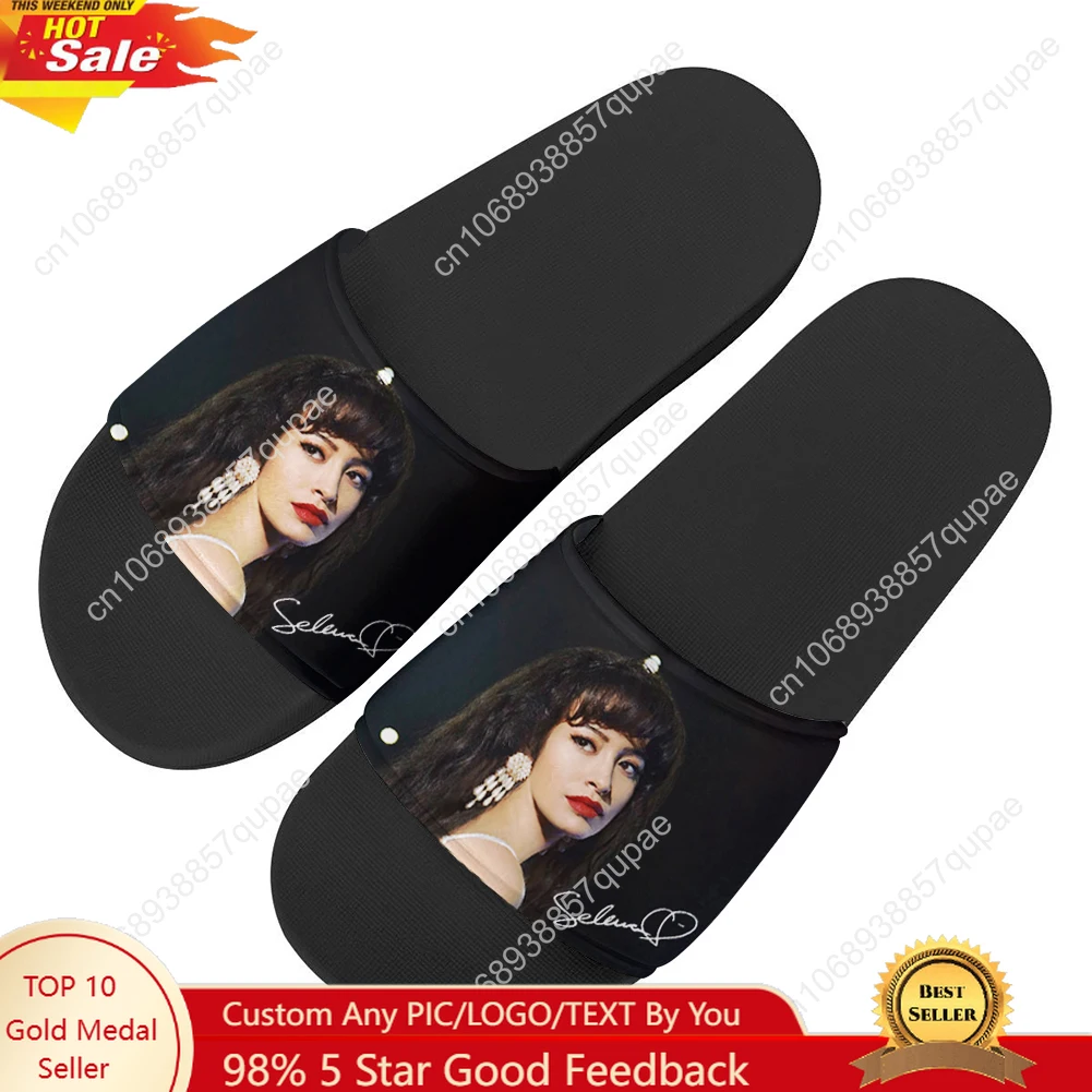 

S-Selena Slippers Home Water Shoes Mens Womens Teenagers Q-Quintanilla Fashion Beach Pool Sandals Tailor-made Summer Slipper