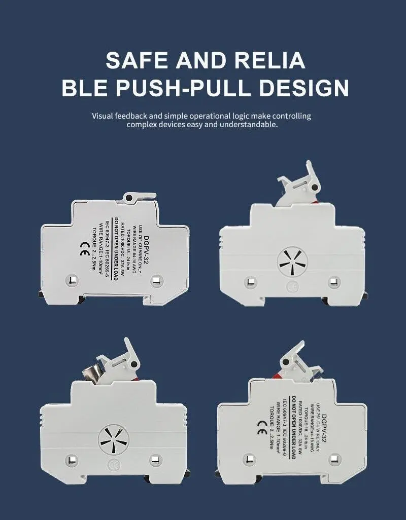 DIY GO 1P Solar-PV 1000V Sicherungshalter Geeignet für 10*38mm PV-Sicherungselemente Solarsystem-Schutzbasis Photovoltaik-Schutz DGPV – Detail 4