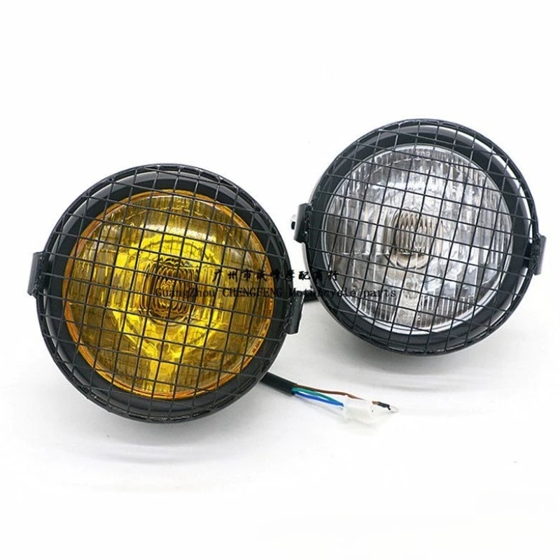 

CG125 modified retro headlights, retro black shell round front headlights, motorcycle accessories, headlight grille
