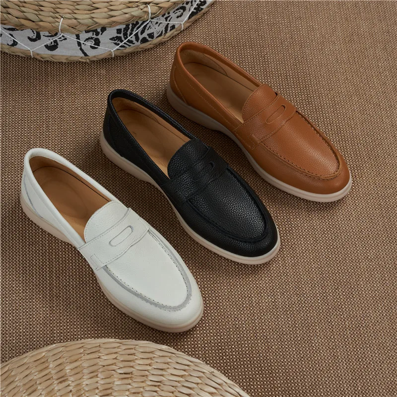 

Men Loafers Genuine Leather Solid Color Daily Classic Comfortable Business Casual Men Shoes