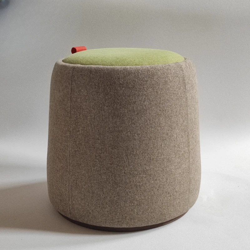 Modern simple stool hotel cafe solid wood round sponge stool