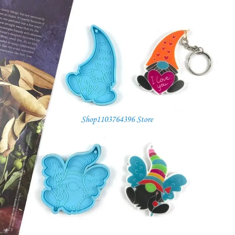 عيد الفصح جنوم المفاتيح الايبوكسي الراتنج العفن DIY الحرف مجوهرات الصب أداة كيرينغ قلادة قالب من السيليكون #4