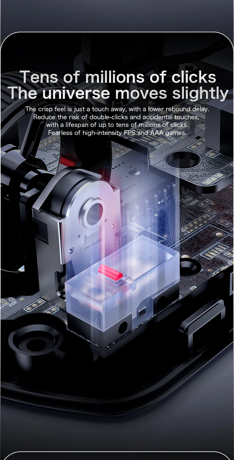 SMAILWOLF M3 PRO Kabellose Bluetooth-Maus mit drei Modi, E-Sport-Gaming-Maus für Laptop und Desktop, PAW3311, kabelgebunden, leicht, für FPS-Spiele – Detail 6