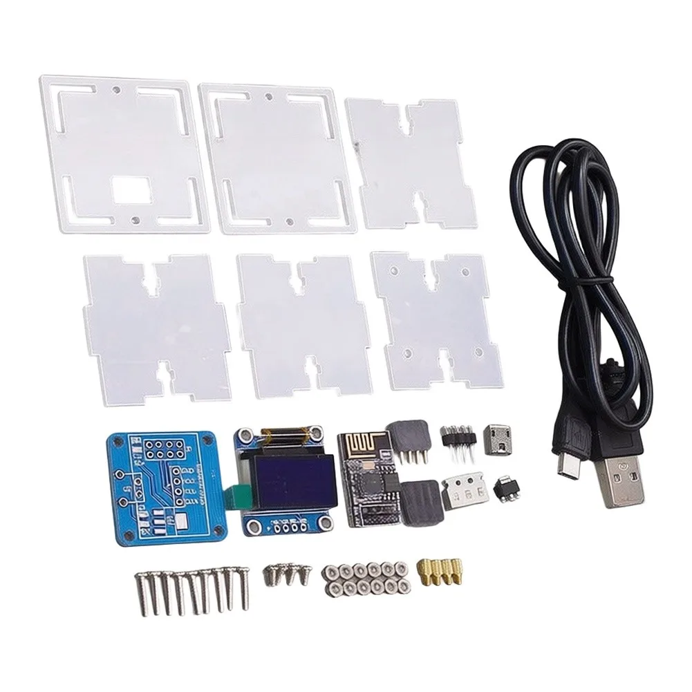 DIY Weather Clock Kit Using For ESP8266 WiFi Module Real Time Clock Calendar Display for temp Humidity for Beginners