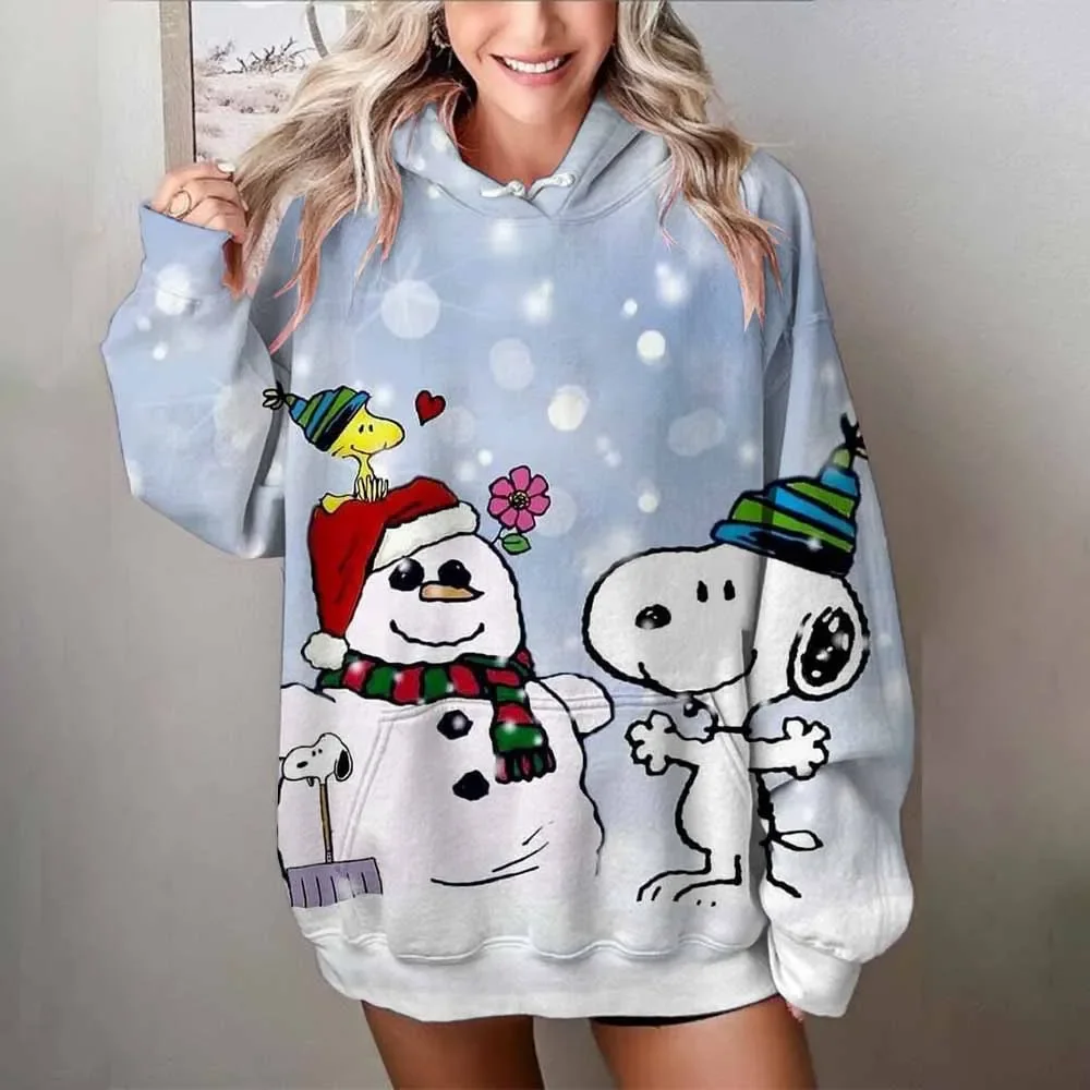 2025   Autumn and Winter  Sweater 3D Printing Cartoon Animation Snoopy Personality unisex Fashion Streetwear