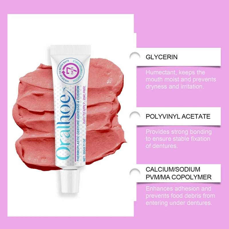 تركيبة كريم لاصقة للأسنان من البلاستيك الحراري لراحة تدوم طويلاً وسهلة التنظيف #4