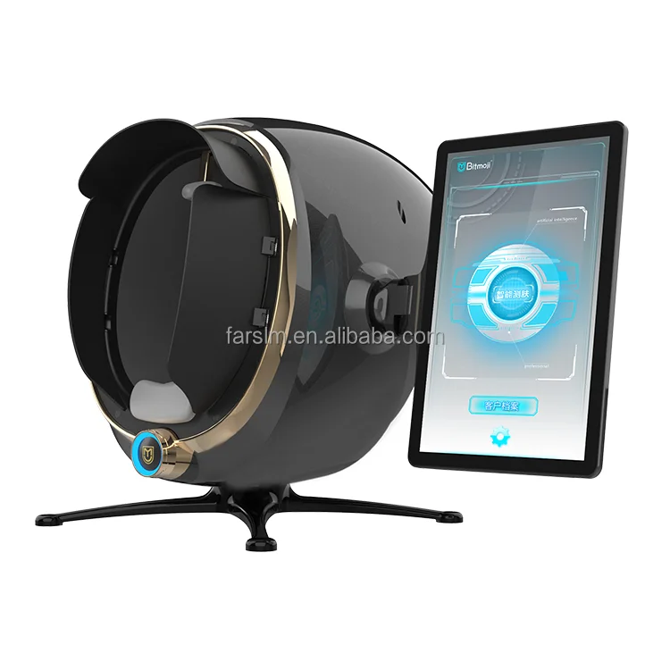 3D 피부 스캐너 케어 얼굴 분석기 모니터 기계, 매직 미러, 휴대용 테스트 영어 감지기, 얼굴 카메라 테스트 분석