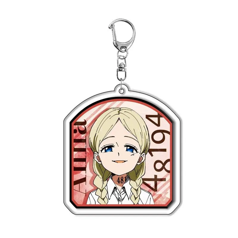 Anime The Promised Neverland Keychain Cosplay Figure Emma Norman Ray Don Anna Pendant Key Ring Bag Accessories Jewelry Fans Gift