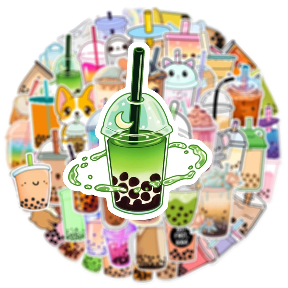 

10/30/50pcs Kawaii Anime Milk Tea Stickers Ins Style Cute Cartoon Sticker Suitcase Scrapbooking Bike Phone Decorative Decal Gift