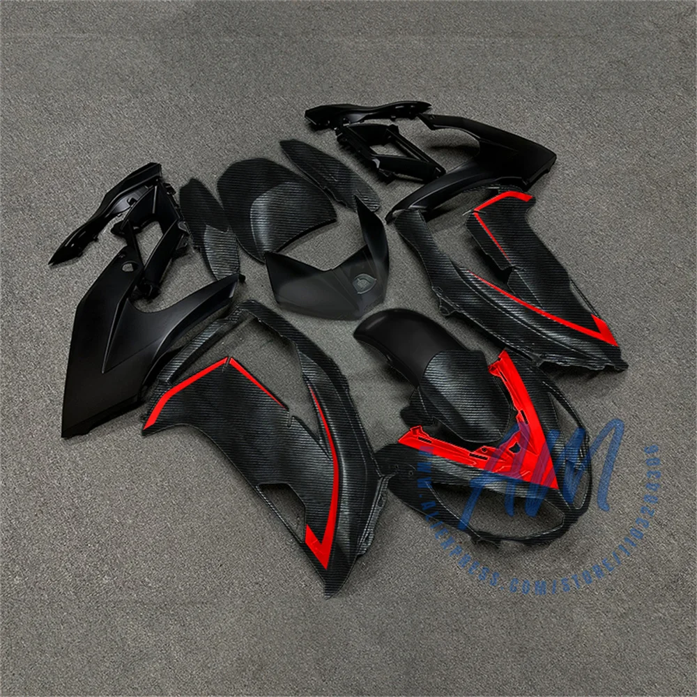 Motorcycle Fairing Body Repair Set for 2012-2016 Kawasaki Ninja 650R, Durable ABS Material Carbon Look, Perfect for Body Rebuild