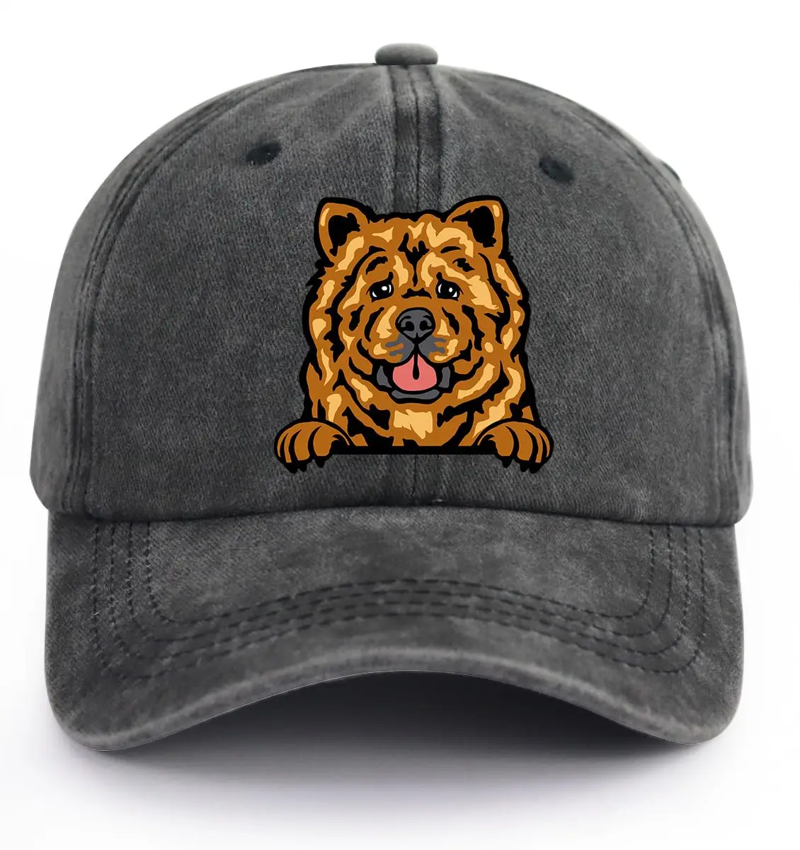 Funny Adjustable Printed Lovely Chow Chow Dog Owner Baseball CapGreat Birthday or Christmas Surprise for Friend or Coworker