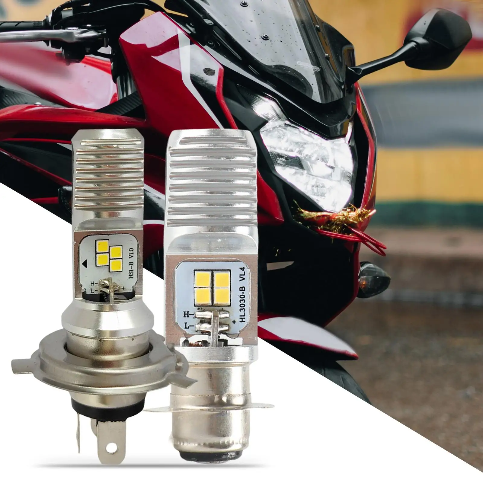 Motorcycle Headlight Bulb 3030 Beads Double Waterproof DC 9-80V Headlight Bulb