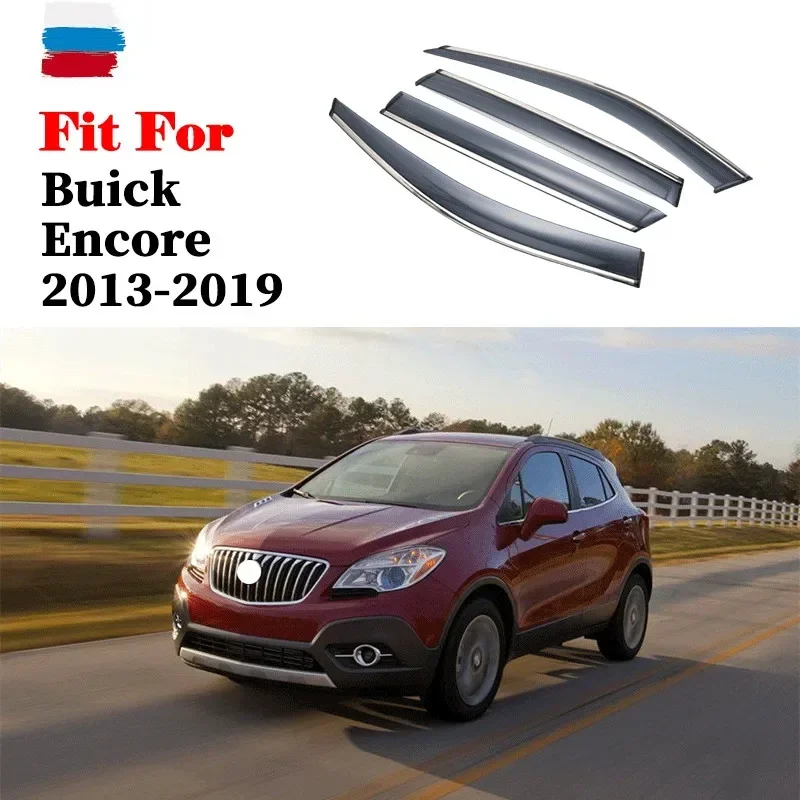 For Buick Encore 2013-2019 Window Visors Awnings Shelters Rain Sun Deflector Guard Vent Protector Cover 4Pcs Car Accessories