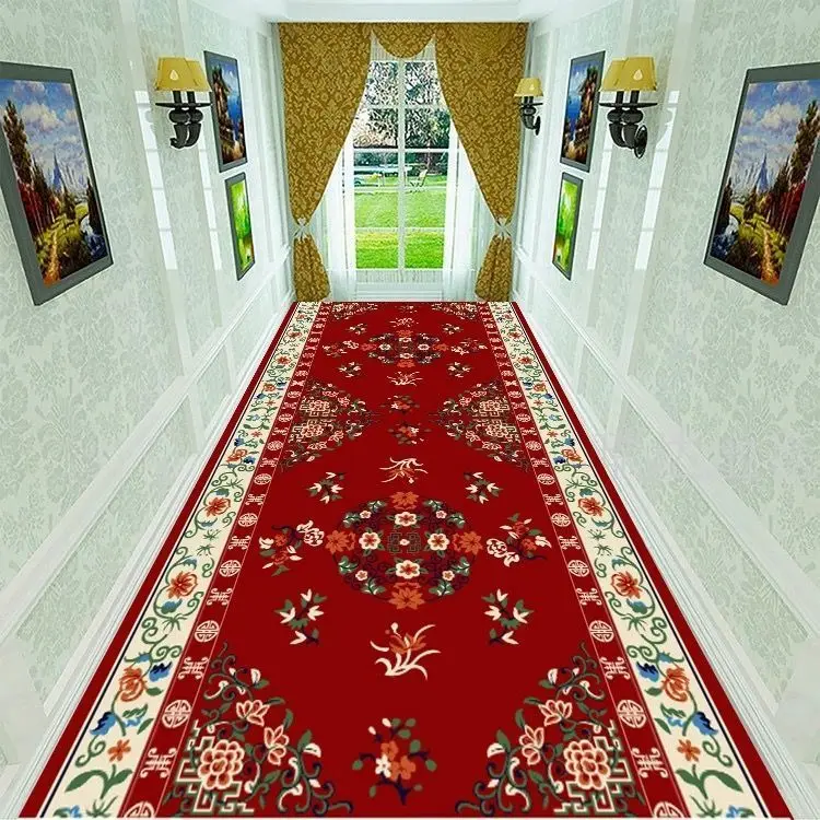 NONE Retro Long Corridor Runner Rug Beige 4