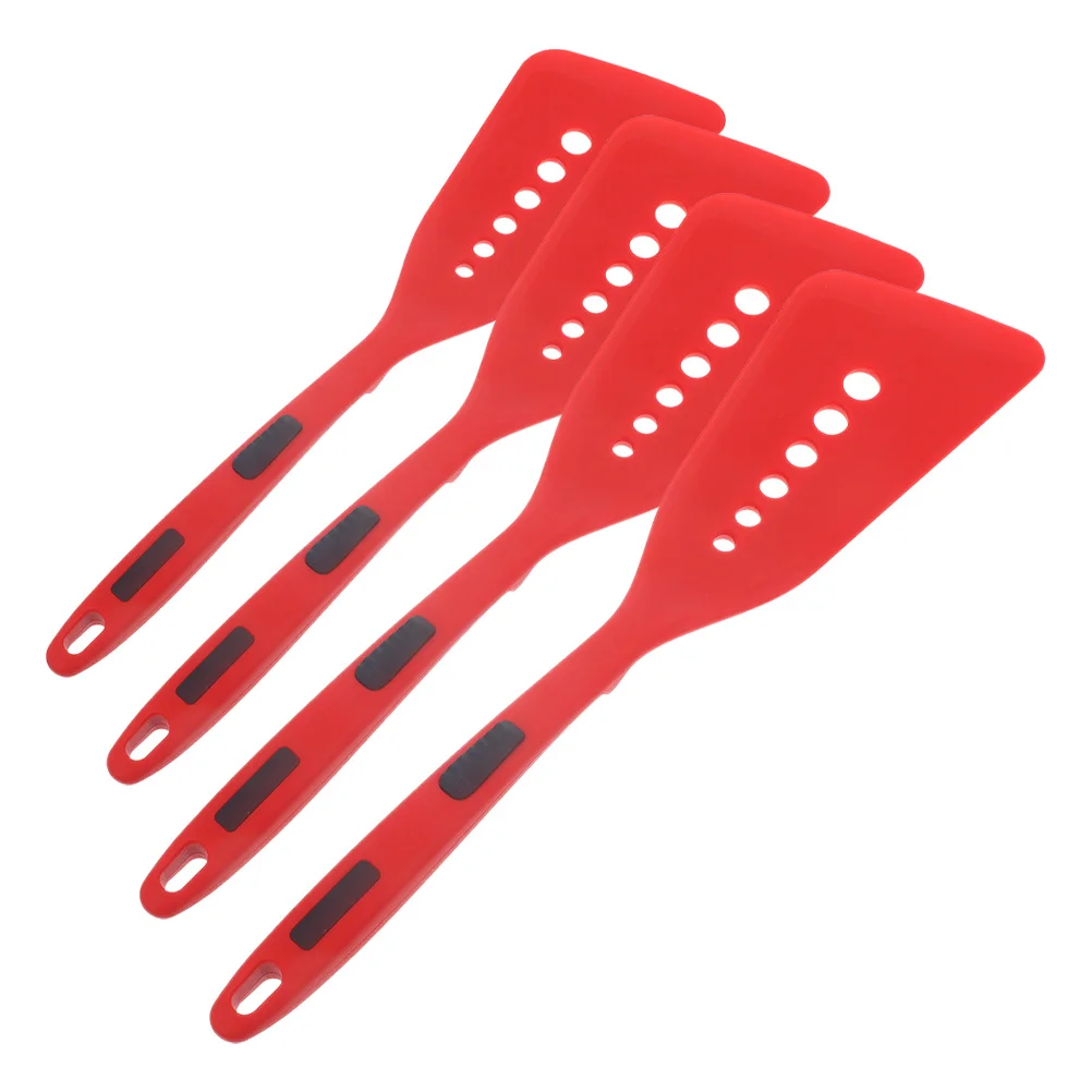 

4pcs Silicone Turner Spatula Heat Resistant Nonstick Cooking Utensil Set For Kitchen Restaurant Use Flexible Egg Meat Fry