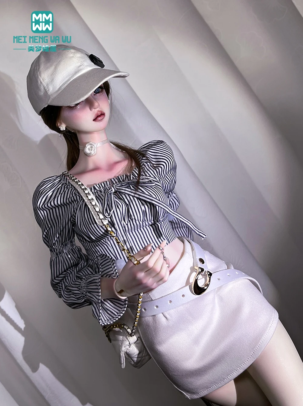 

Подходит для куклы BJD 1/3, одежда DD SD Toys, кукла с шарнирным шарниром, стильная полосатая футболка
