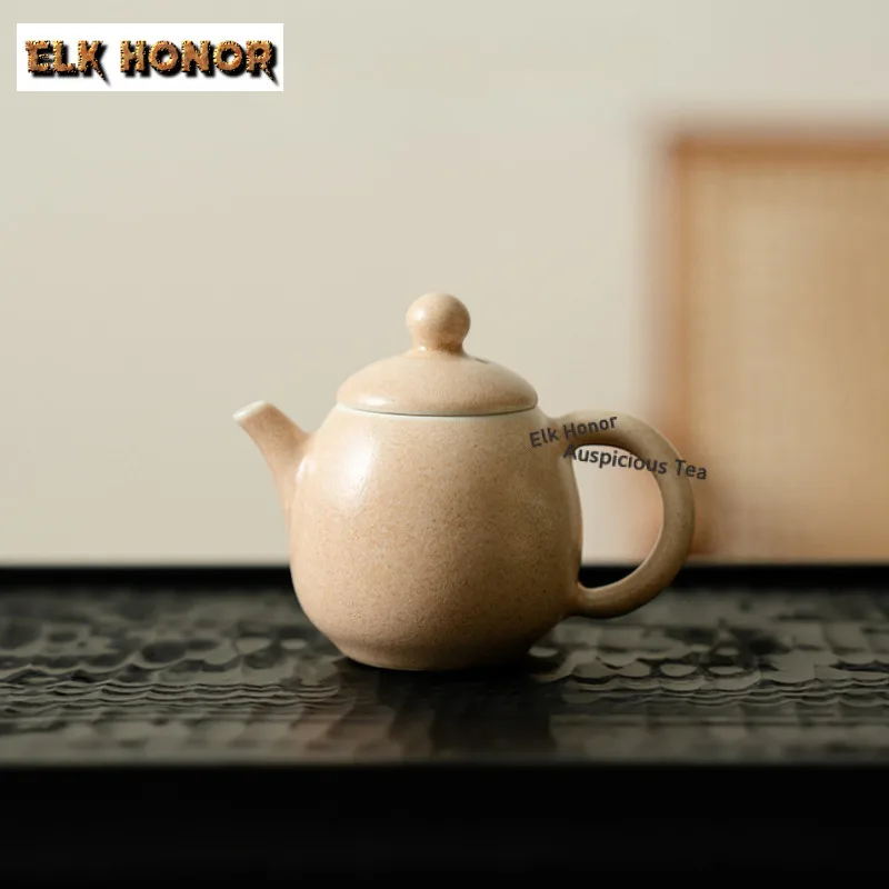 

100ml Solid Color Soda Glaze Ceramic Teapot Traditional Tea Infuser Pot Tea Soaking Kettle with Filter Chinese Tea Set Ornaments