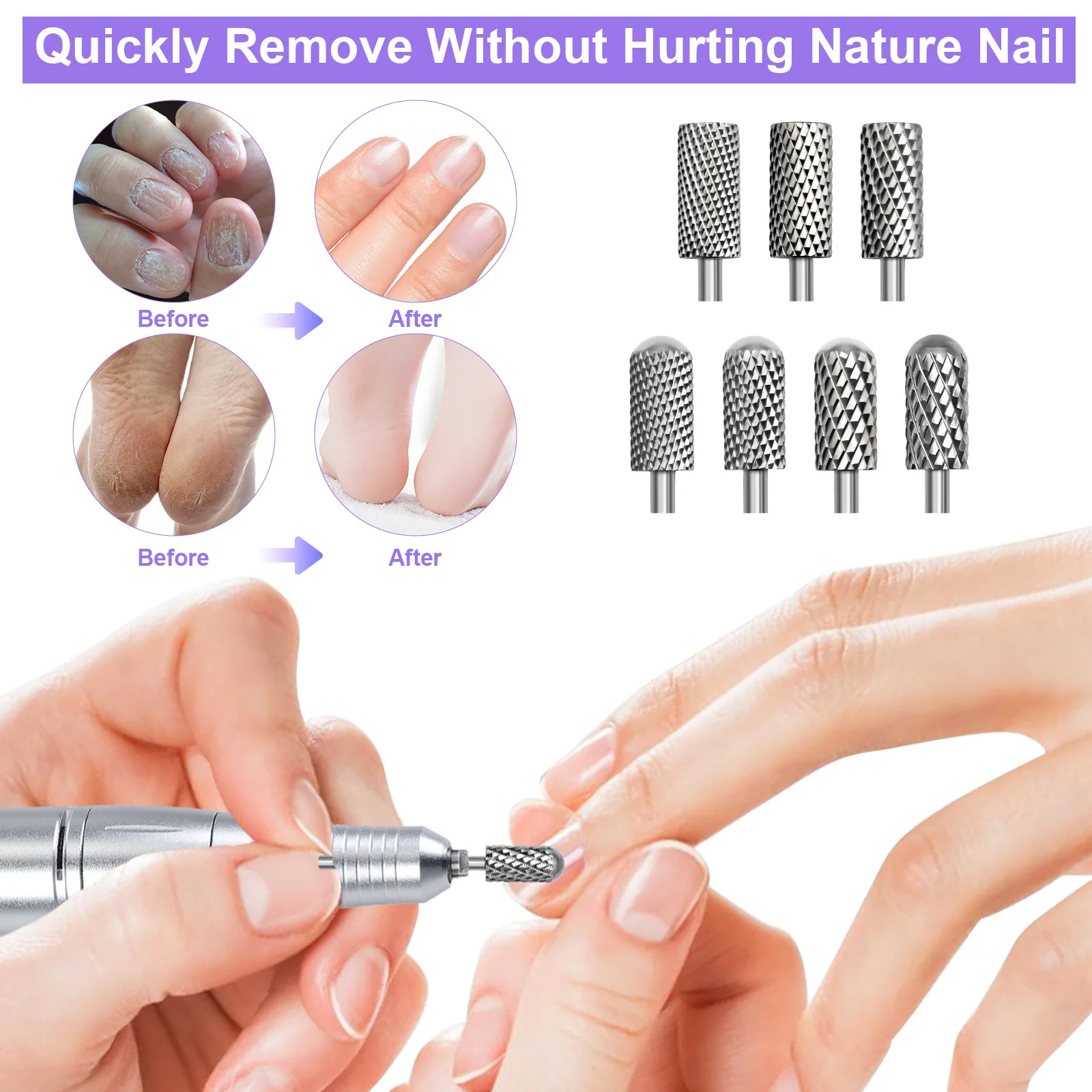 1Pc Silver Manicure Stainless Steel Grinding Head Suitable for Electric Nail Drill Manicure Machine Pedicure Nail File Accessori - Image 3