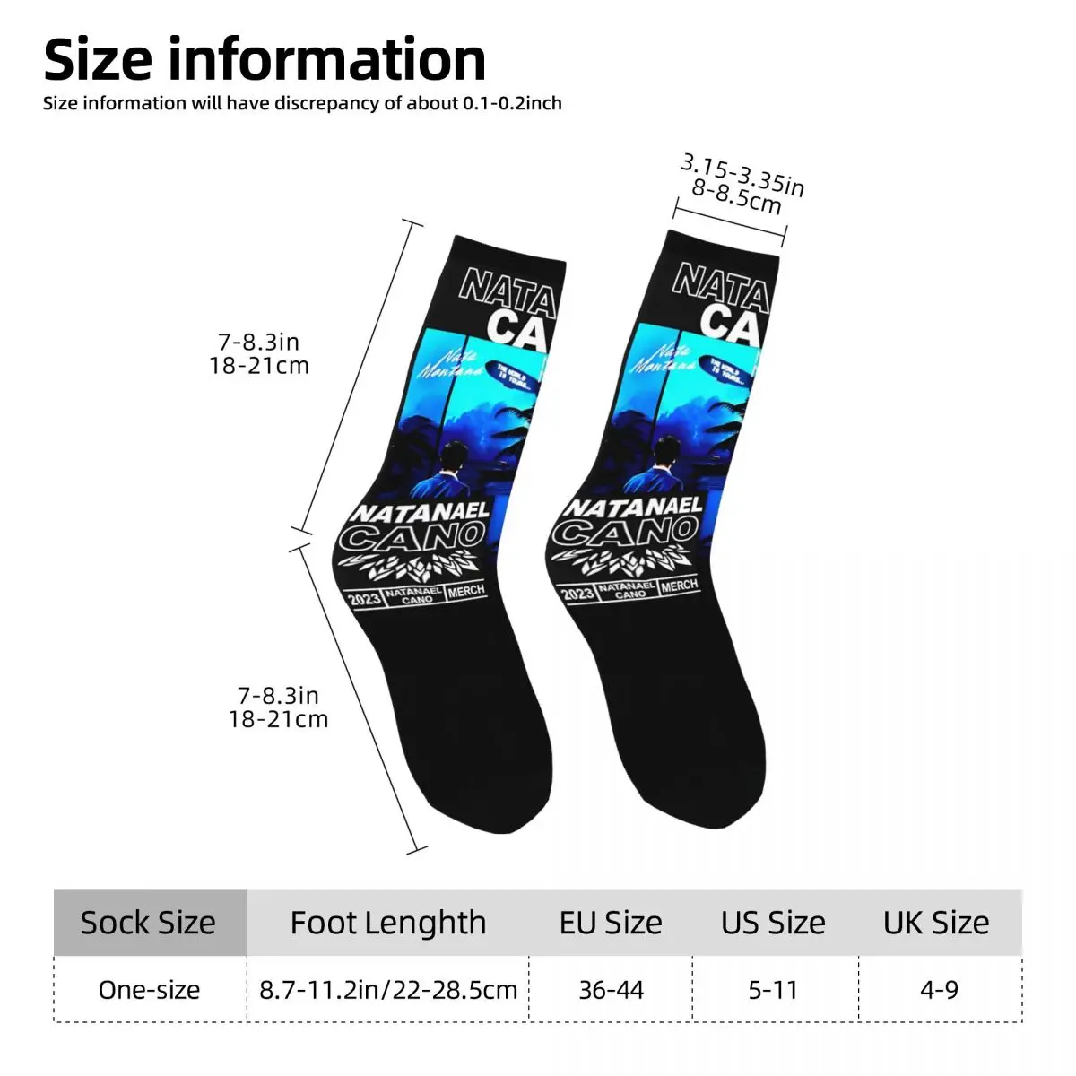 Chaussettes de sport en polyester pour hommes et femmes, Happy Funny, Natplanes el Cano, NMiMontana, Singer, Casual, Spring, Summer, Autumn, Winter