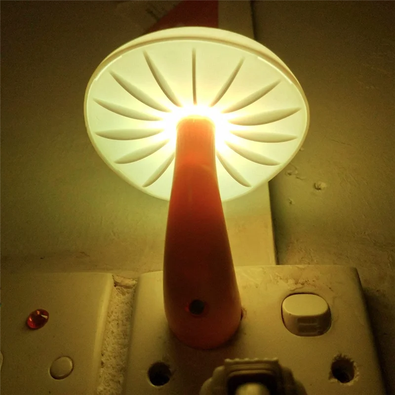 Paquete de TKOH-4, luz nocturna enchufable, luces nocturnas LED con forma de seta para niños, adultos, dormitorio, baño, pasillo