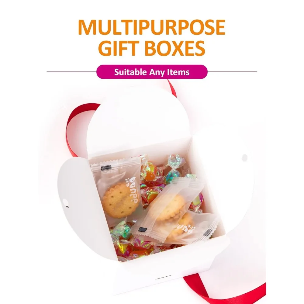 علب هدايا بيضاء صغيرة مع أغطية، 400 عبوة، 4 × 4 × 4 بوصة، مثالية لمواقد وصيفات العروس وهدايا الزفاف، وهدية شكرًا لك #6