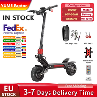 YUME Raptor Electric Scooter 6000W Motor 60V Electric Scooter 11 inch Tires Max Speed 80km/h Max Range 96KM Electric Scooter