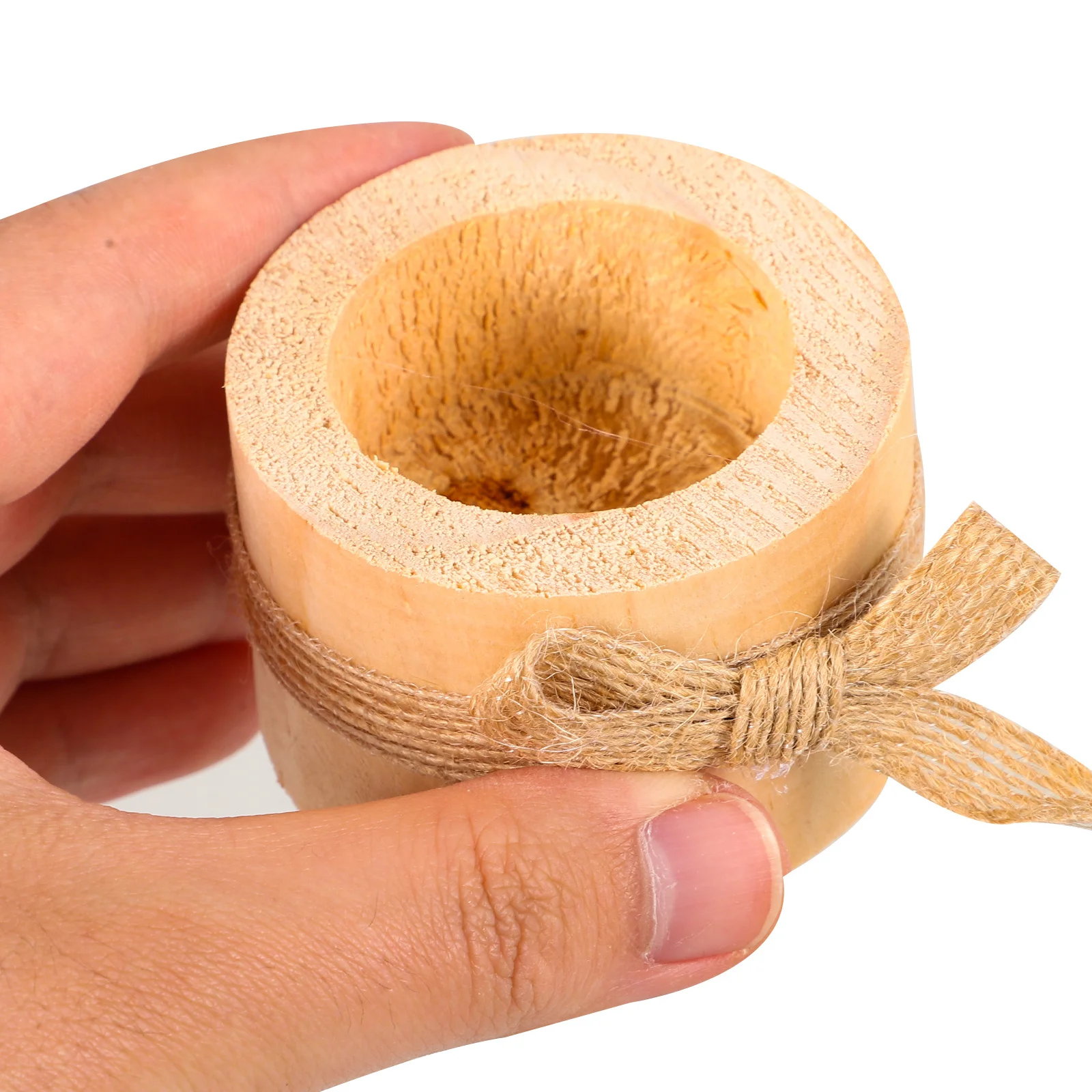 

3pcs Pine Wood Tealight Holders Mini Succulent Pots Candlestick For Tea Candles Decor Craft Ornament Home Wedding Gift