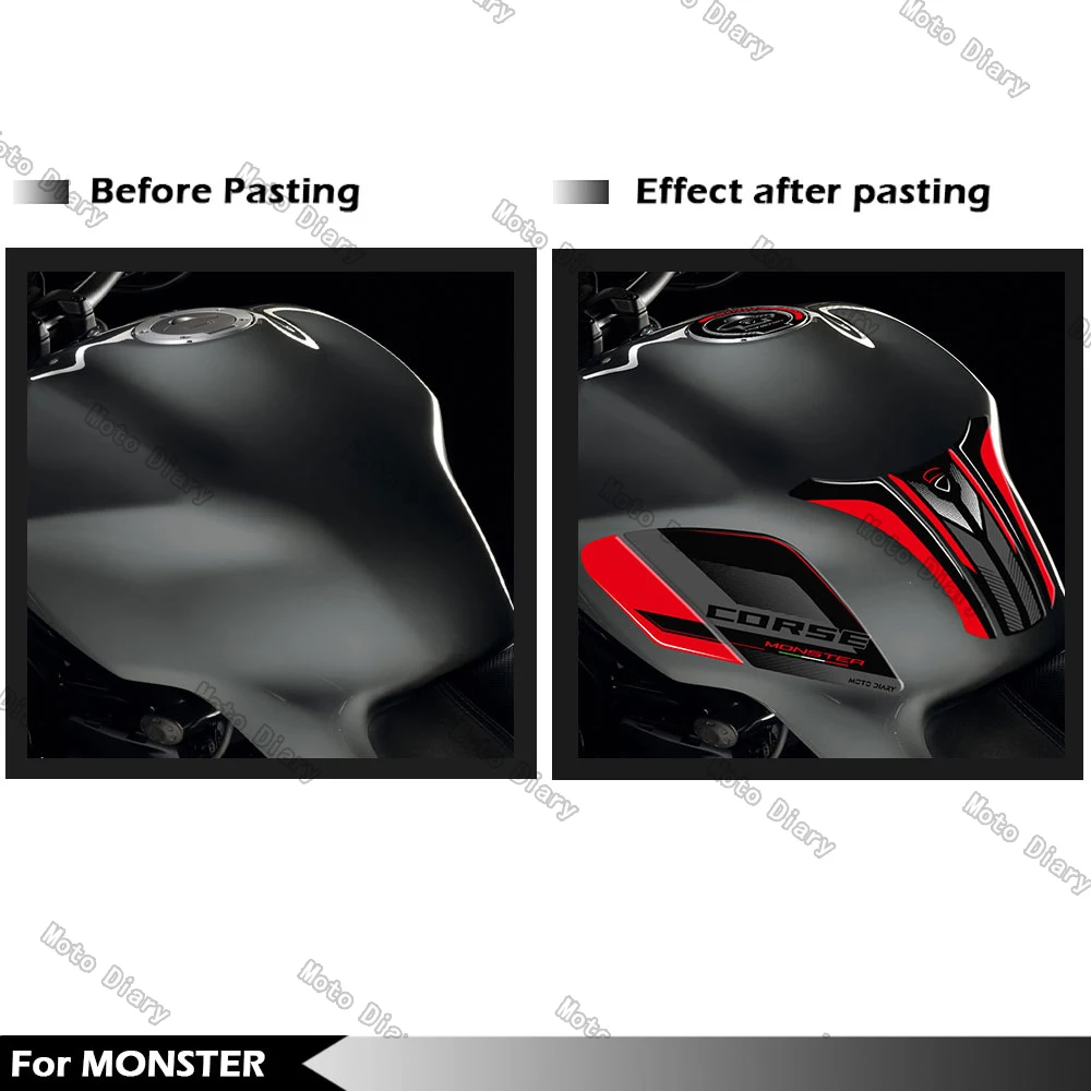 Monster Fuel Tank Sticker Oil Gas Cap 3D Decal Cover Protector Waterproof For Monster 797 821 1200 R 1200 S