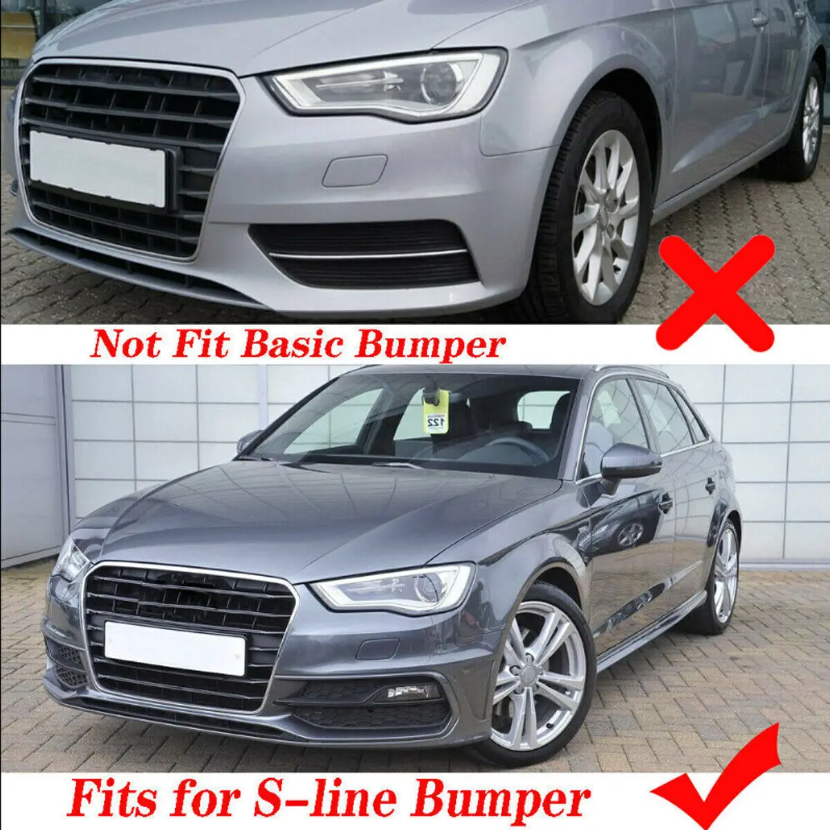 

Front Fog Light Grille Cover For Audi A3 S-Line S3 Hatchback 2013 2014 2015 2016 Pair Honeycomb Front Fog Lamp Cover Grid
