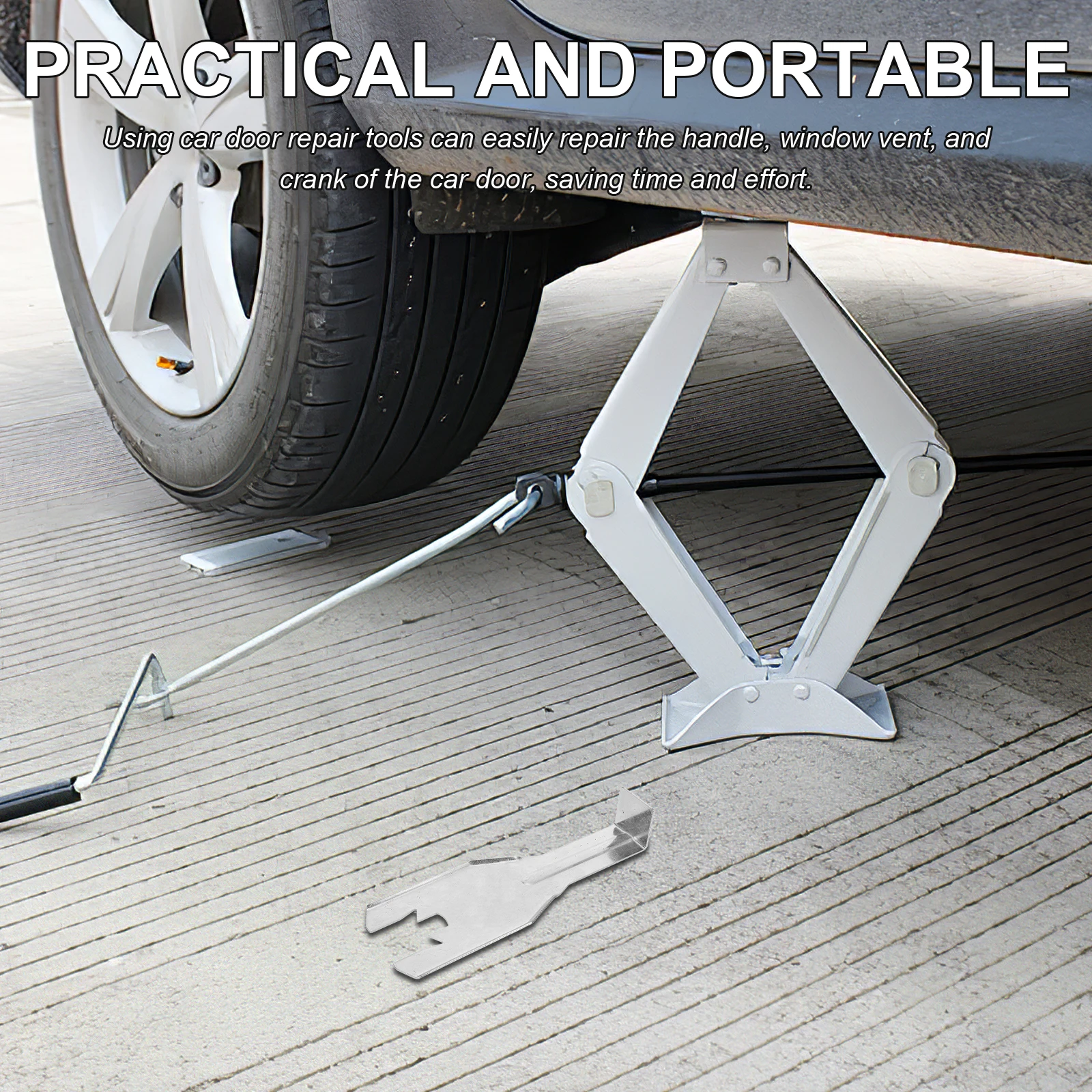 Outil universel de réparation de retrait de poignée de manivelle de fenêtre de voiture, remplacement de ventilation de porte automatique, pièces d'outils durables en argent, réparation rapide et facile pour