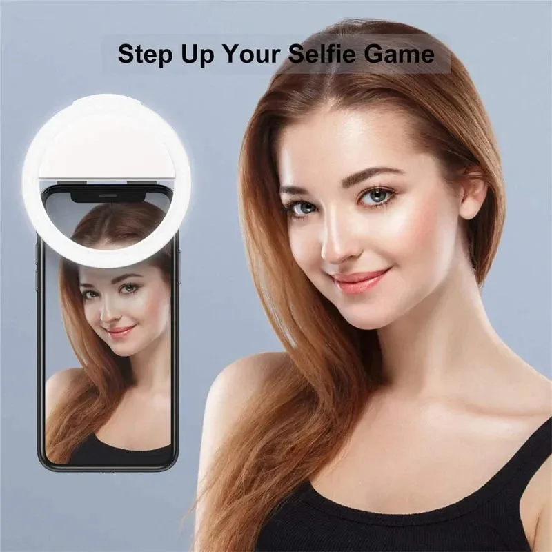 Led Selfie Ring Light Mobile Phone Lens LED Selfie Lamp Ring for IPhone Samsung Xiaomi Huawei Phone Selfie Clip Light Accessorie