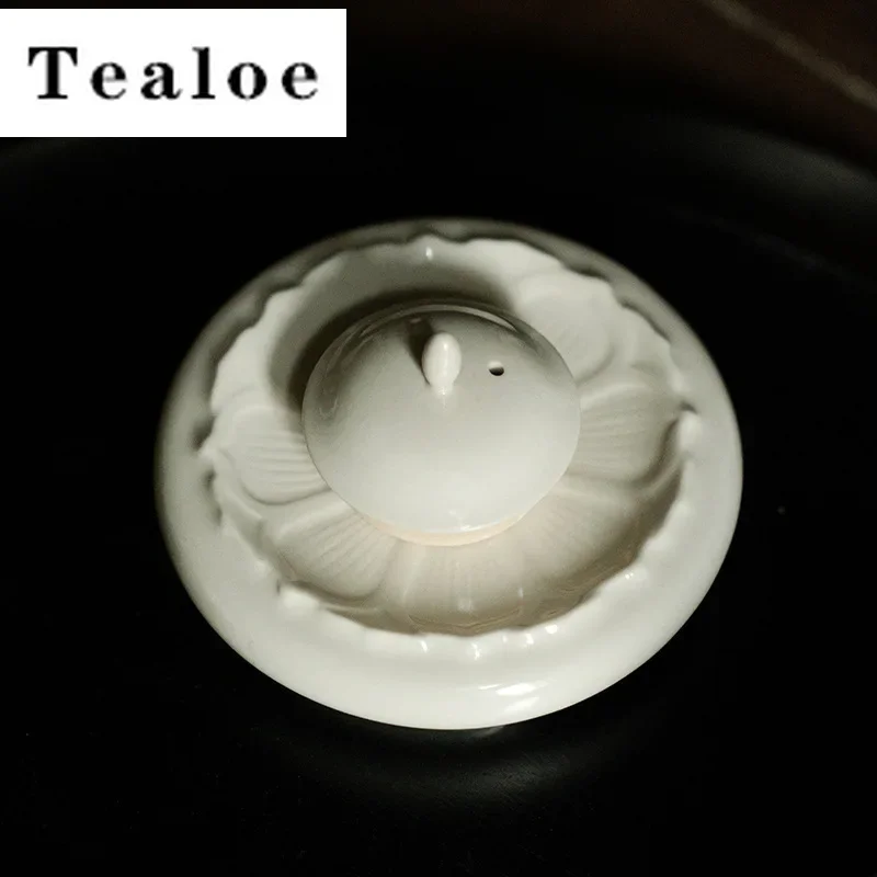 الرجعية العشب الخشب رمادي ترايبوديا إبريق شاي سيراميك غطاء حامل إطار غطاء فاخر Zisha وعاء غطاء الرف درينكوير لوازم الحلي #4