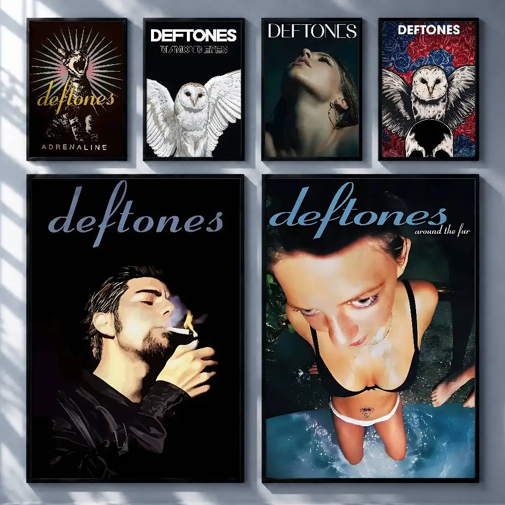 Rock Band Deftones Posters Premium Self-Adhesive No Residue Wall Sticker for Home Office Bar Decor
