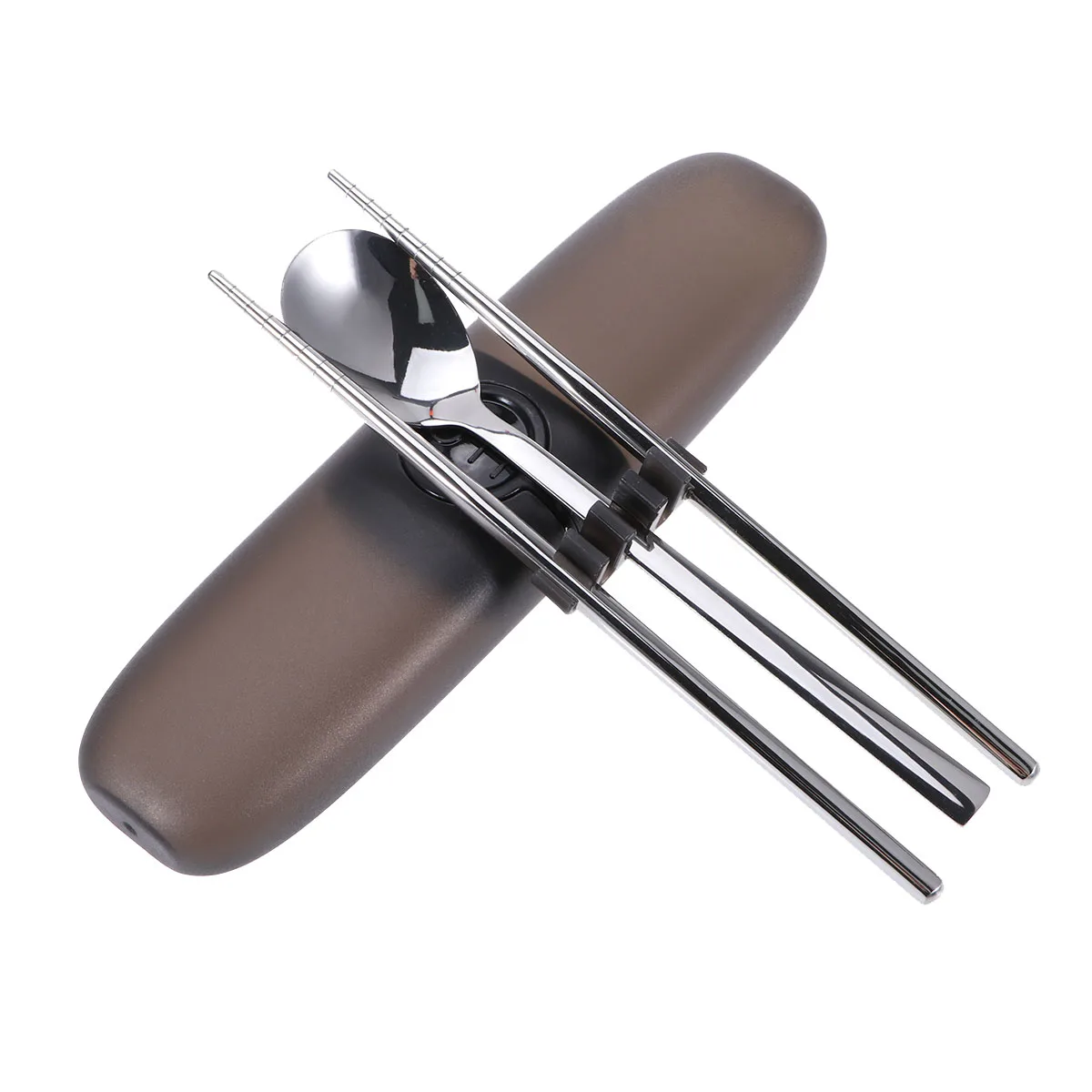 

3 Pcs Stainless Steel Flatware Set 304 Portable Spoon Chopsticks Storage Case Kit Reusable Travel Silverware Set Outdoor Camping