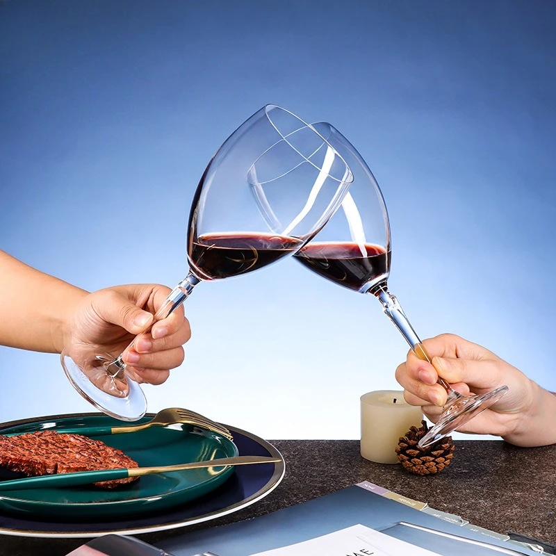 Set regalo con bicchiere di vino rosso in cristallo, calice di alto valore, souvenir di nozze con bicchiere di vino di fascia alta